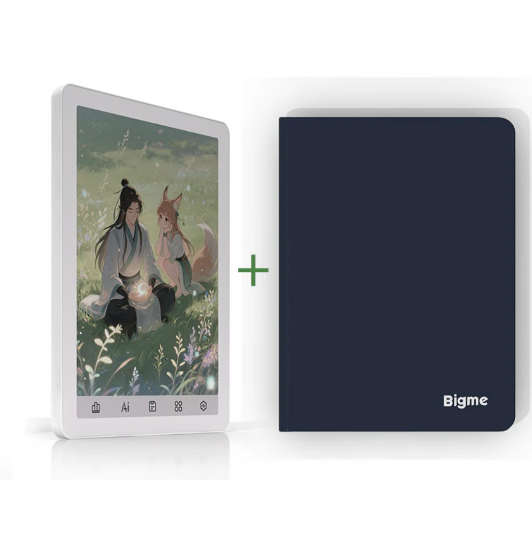 Bigme B6 Color [White] + Black Magnetic Case Bundle, E-Ink eReader Tablet 4G+64G