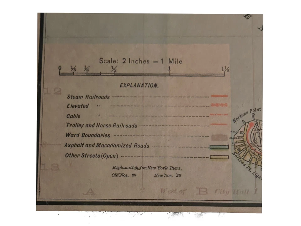 Mapa de Brooklyn 1896 Nueva York Foto 3 de 3
