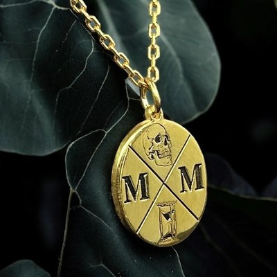 Memento Mori Engraved 925 Sterling Silver Stoic Necklace Duty Free