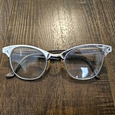 Vtg Artcraft Gold Filled Cat Eye Glasses Women Frames 12k Aluminum 1950s
