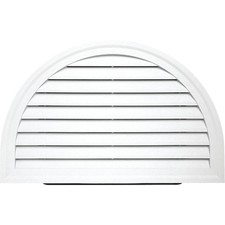 Ply  34" x 22" Half Round White Gable Attic Vent HRDGV AW Ply  HRDGV AW
