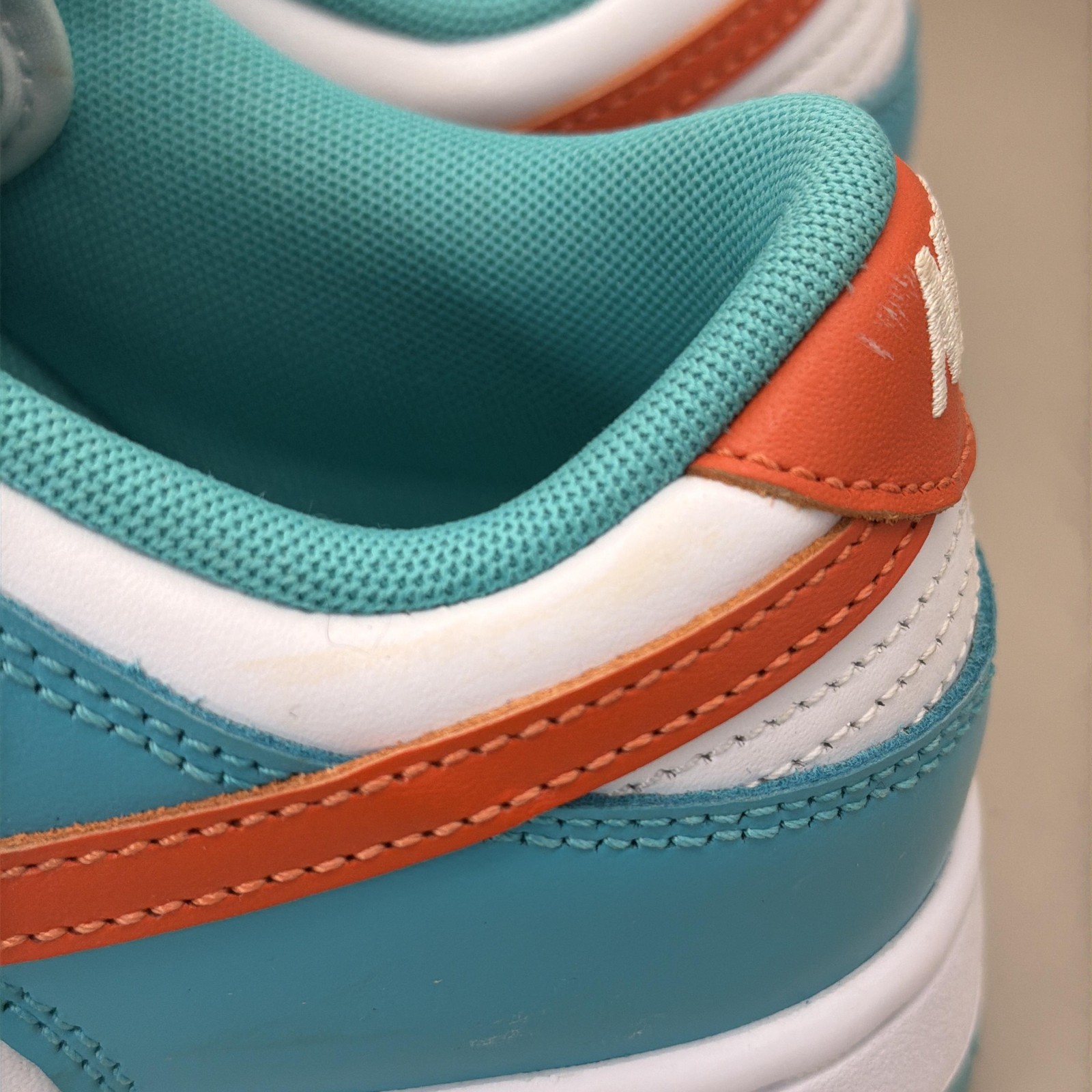 Nike Dunk Low Retro Shoes Mens Size 8.5 Teal Miami Dolphins Sneakers DV0833-107 thumbnail 2