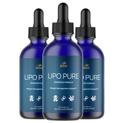 LIPO PURE - Amino Diet Drops- Keto & Weight Support- 3 Bottles- 180ml (2fl oz)