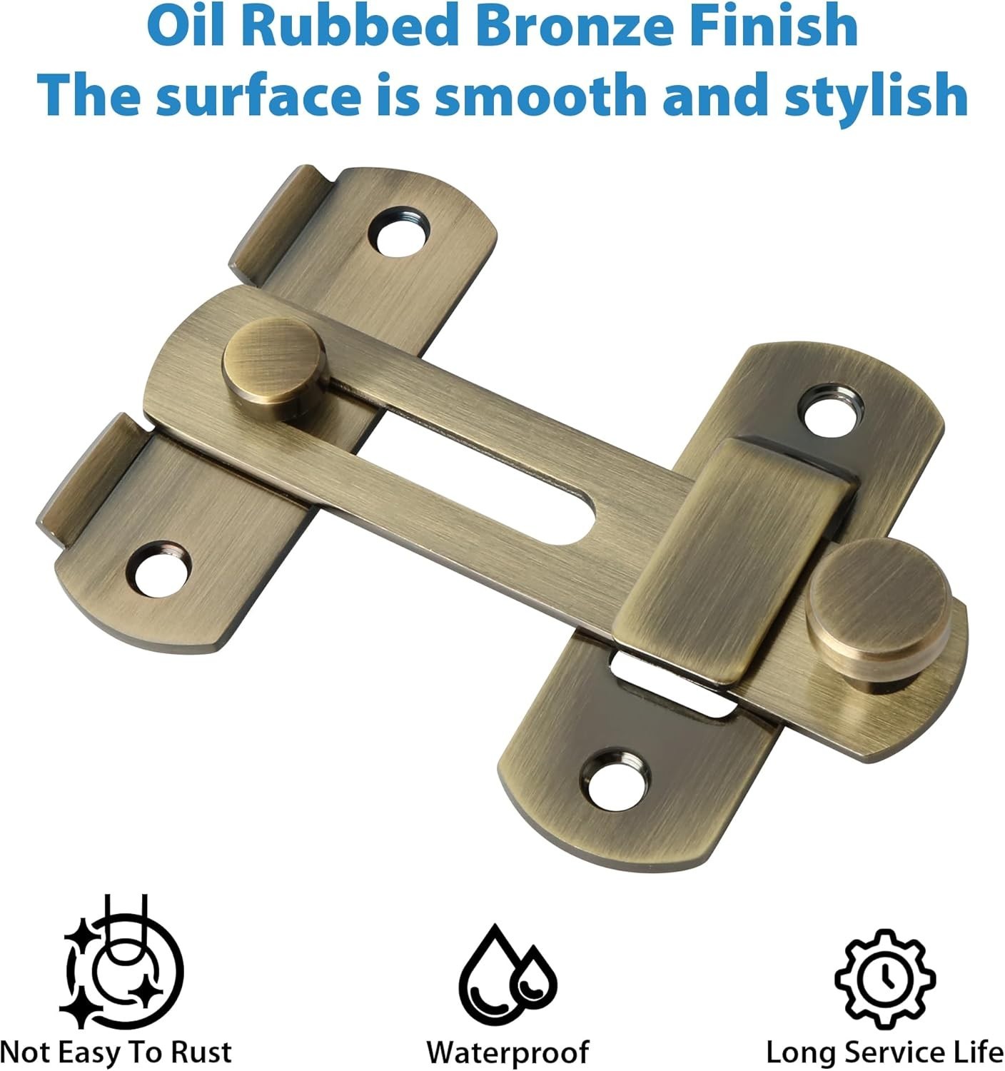 4 inch Flip Latch Gate Latches, Safety Door Lock for Barn Wood Fence Sliding ...