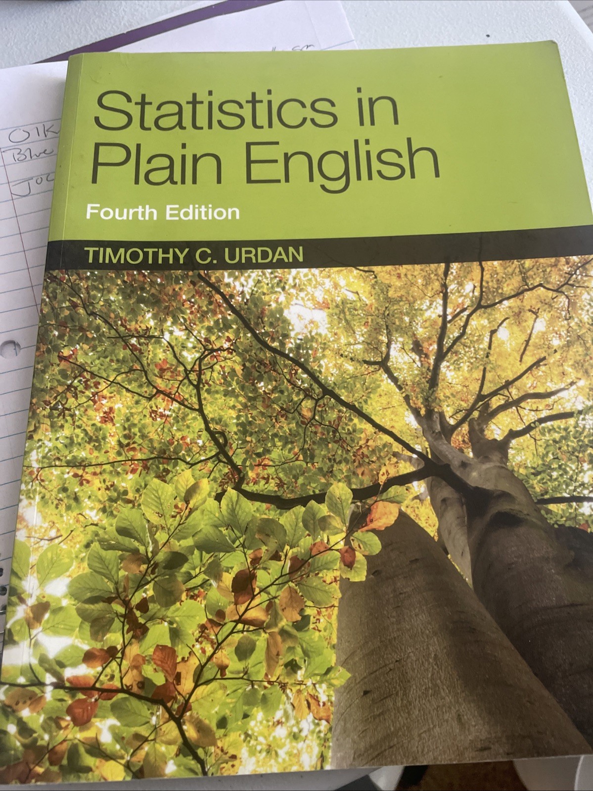 Statistics in Plain English Paperback Timothy C. Urdan Good Condition