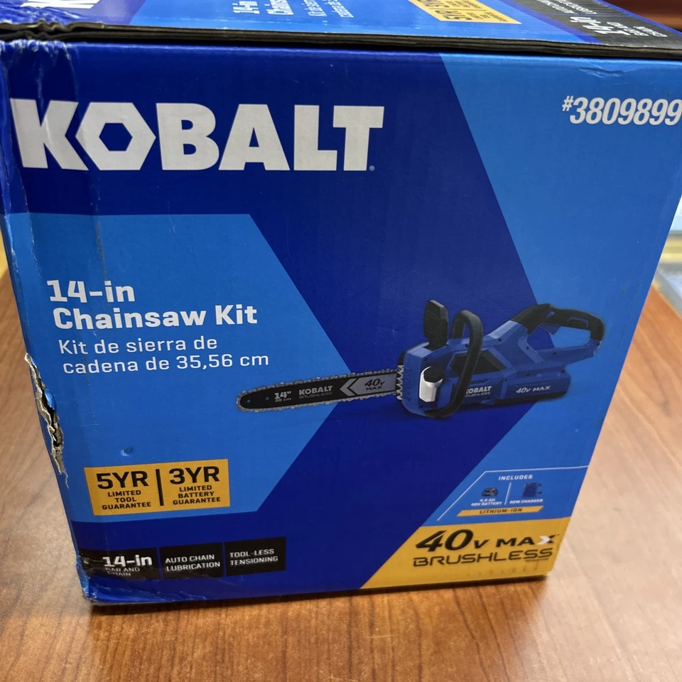 Motosierra Kobalt Gen4 40 voltios 14 pulgadas batería 4,0 Ah, batería y cargador incluidos Foto 3 de 4