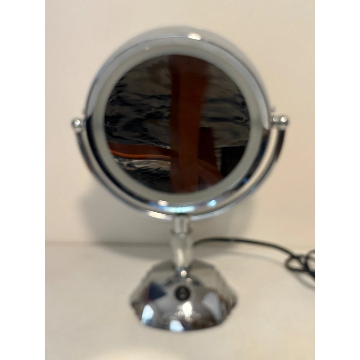 Conair BE6F Lighted Vanity Mirror Chrome Double Sided Swivel Tabletop w/Outlet