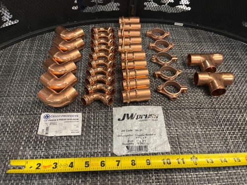33 QTY! BULK LOT- JW Press 50171 3/4" Press Copper Coupling EPC Cello Elbow -NEW