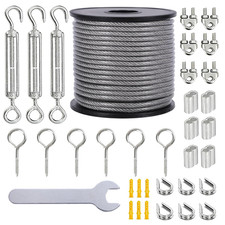 20 M Edelstahlseil 3 Mm Ummantelt, M5 Spannsystem Mit &Ouml;senhaken, Wetterfestes Dr