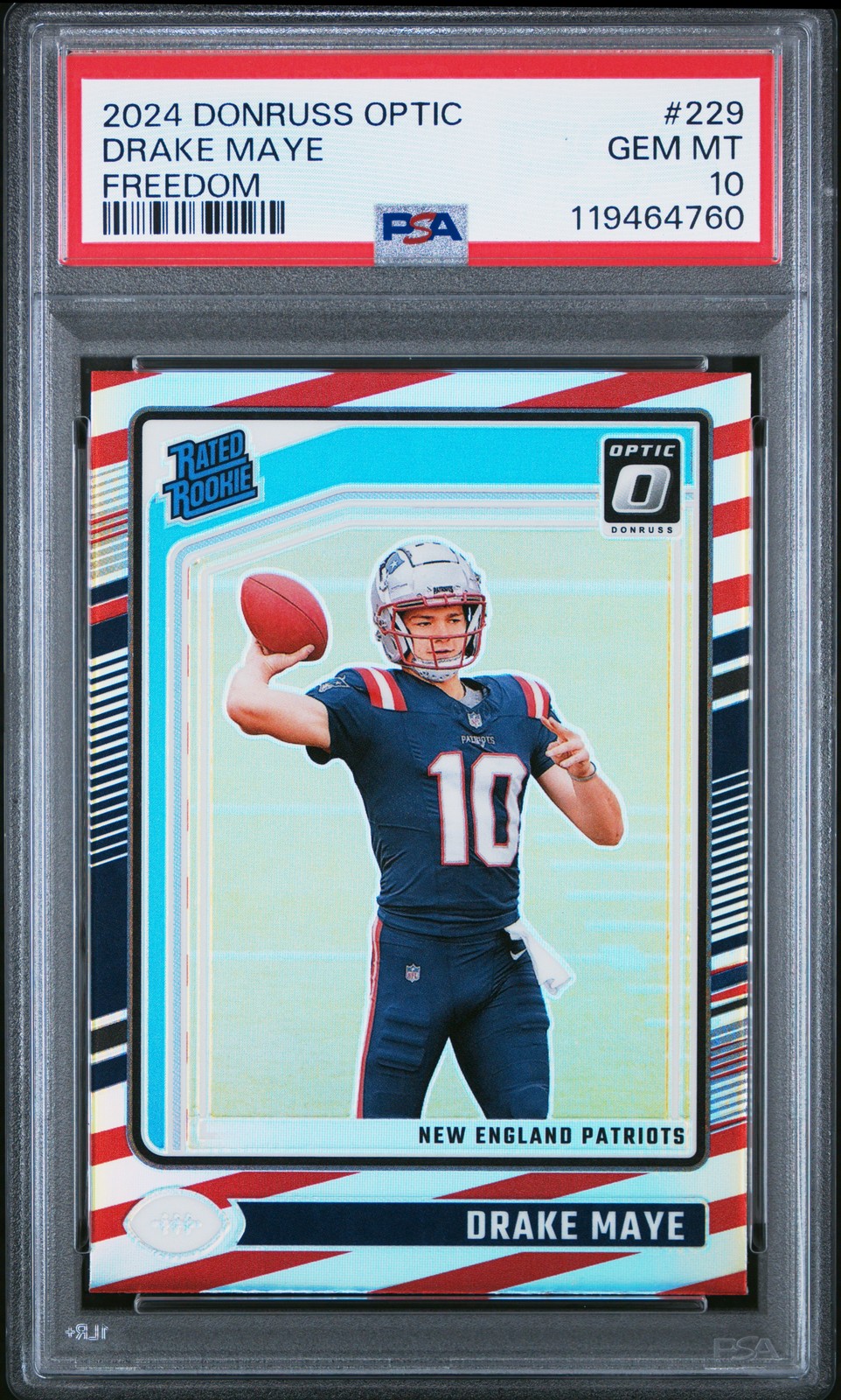 2024 PANINI DONRUSS OPTIC FREEDOM #229 DRAKE MAYE PSA 10