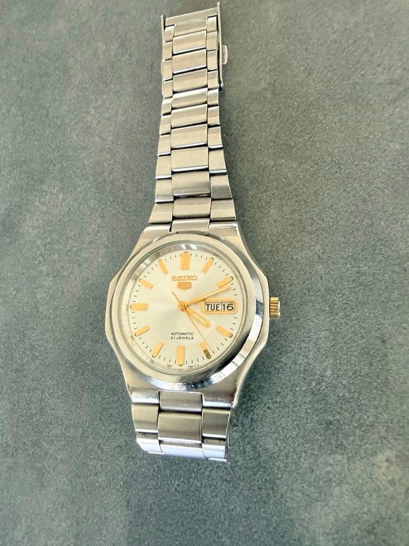 SEIKO 5 7s26 03R0 Silver Gold Automatic Seiko Five image 4