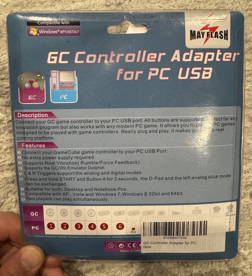 Mayflash GameCube Controller Adapter Compatible with Wii U, PC USB - Image 4 of 4