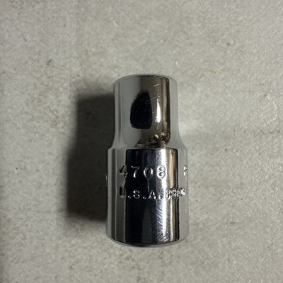 PROTO J4708 Socket, Steel, Chrome, 1/4 in 6 Point 429M28