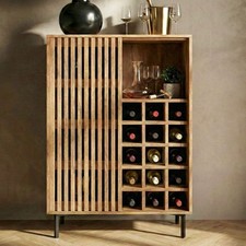 Hausbar Mango Massivholz 123cm Barschrank Spirituosenschrank Weinschrank Weinbar