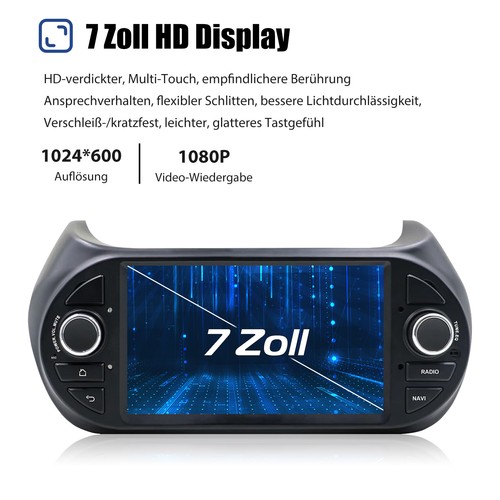 Android 14 Autoradio 2+64GB Carplay GPS Navi per FIAT Fiorino Qubo Citroen Nemo - Foto 5 di 13
