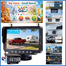 Solar Wireless Backup Camera for Trucks 7In HD 1080P Night Vision Parking