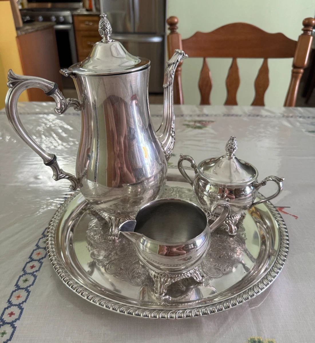 Wm. Rogers & Son Victorian Antique US Silver-Plated Teapots