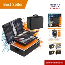 Upgrade Your Safety: 5200°F Fireproof & Waterproof Document Organizer with Lock