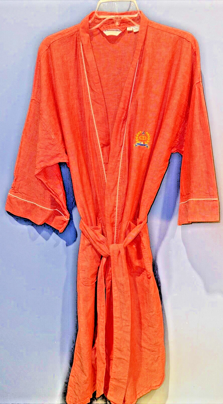 Robe rouge homme vintage Christian Dior brodée 1970 rare matière selvage OSFM