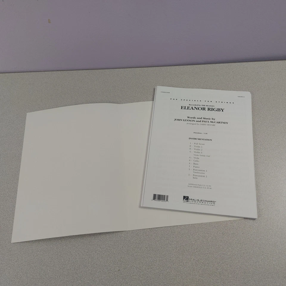 Eleanor Rigby Sheet Music Hal Leonard String Orchestra Parts Beatles LN READ - Image 3 of 3