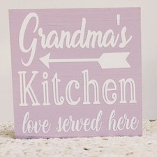 Handmade Tiered Tray Decor/Mini Wood Sign/Grandma's Kitchen/Home Decor/Gift
