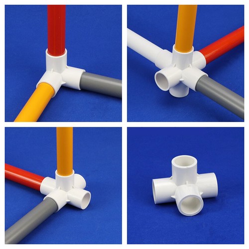 Conector igual de PVC 6 vías azul enchufe presión accesorios de tubería 20 mm 25 mm 32 mm 50 mm - Imagen 3 de 13