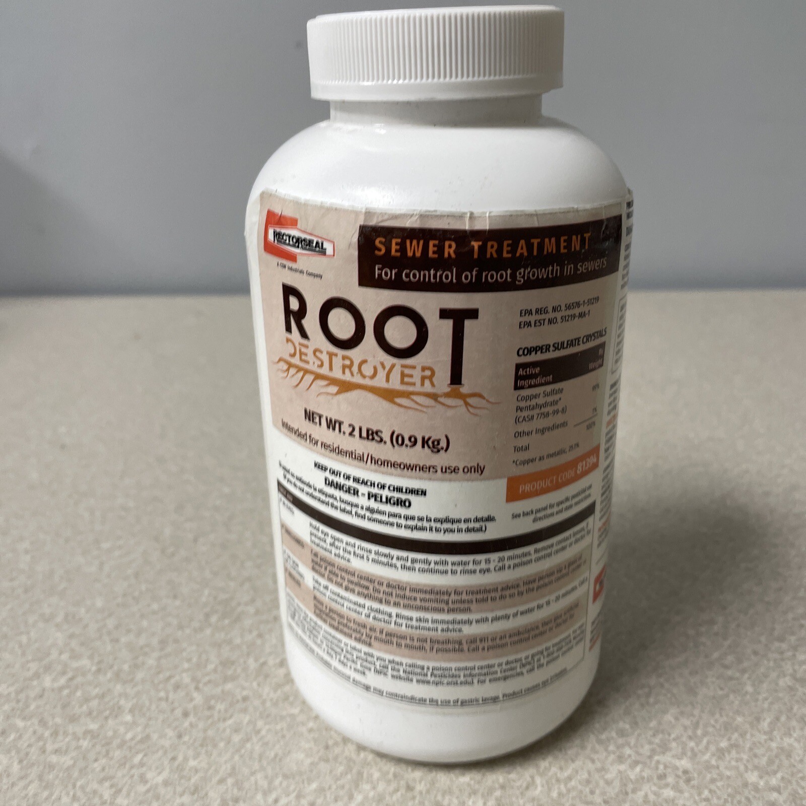 Rectorseal Crystal ROOT KILLER 32oz Copper Sulphate Sewer Root Destroyer E1 eBay