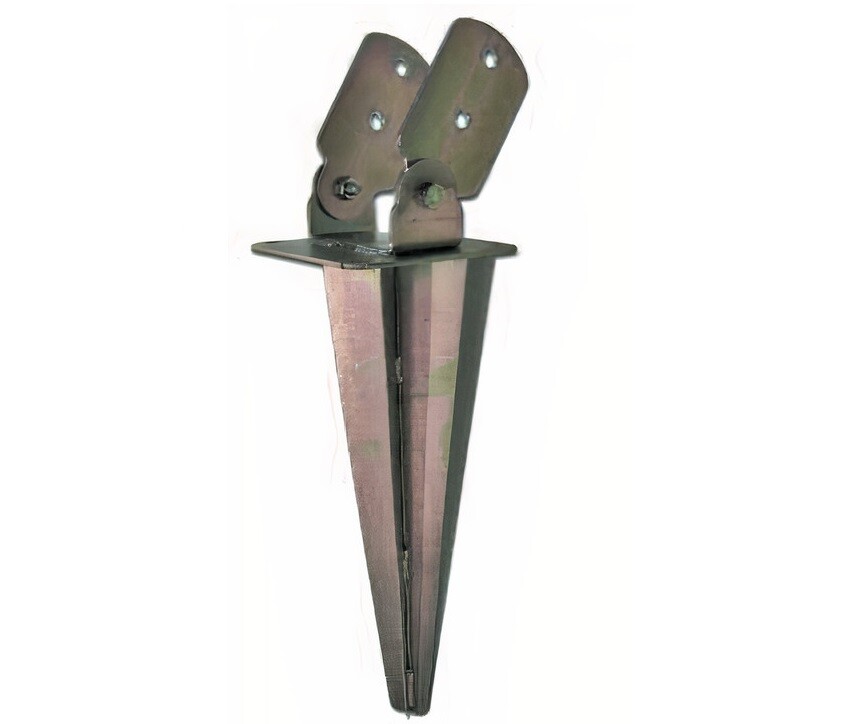 Pied De Poteau Inclinable En Acier Galvanisé, Pointe 40cm, Pour Poutres Bois à Enfoncer - Neuf