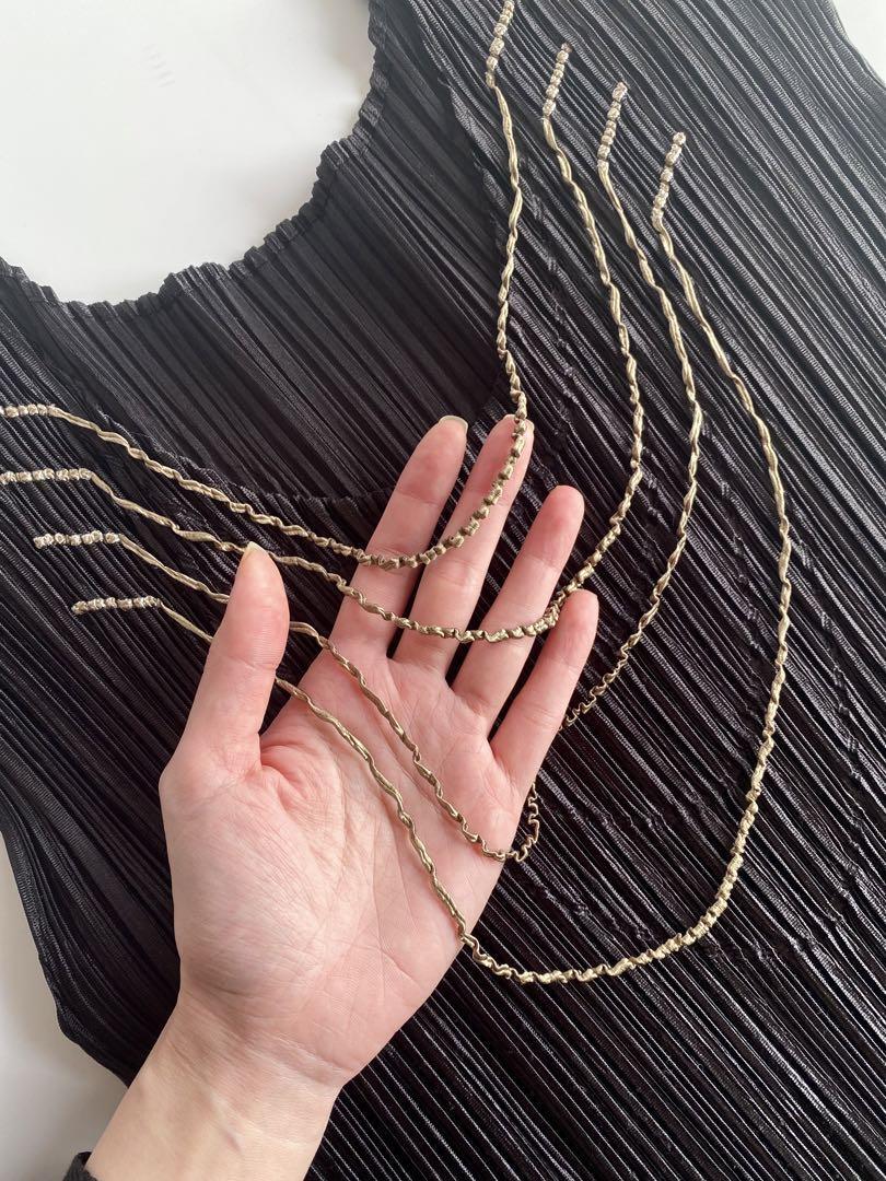 PLEATS PLEASE 長袖カットソー　ブラック　ゴールドラメ　サイズ3 ISSEY MIYAKE Pleats Please dress gold fabric chain size 3 | eBay
