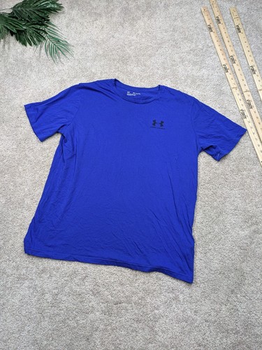 Under Armour Herren Shirt XXL 2XL Loose Heatgear Blau Stretch Strickmischung Gym