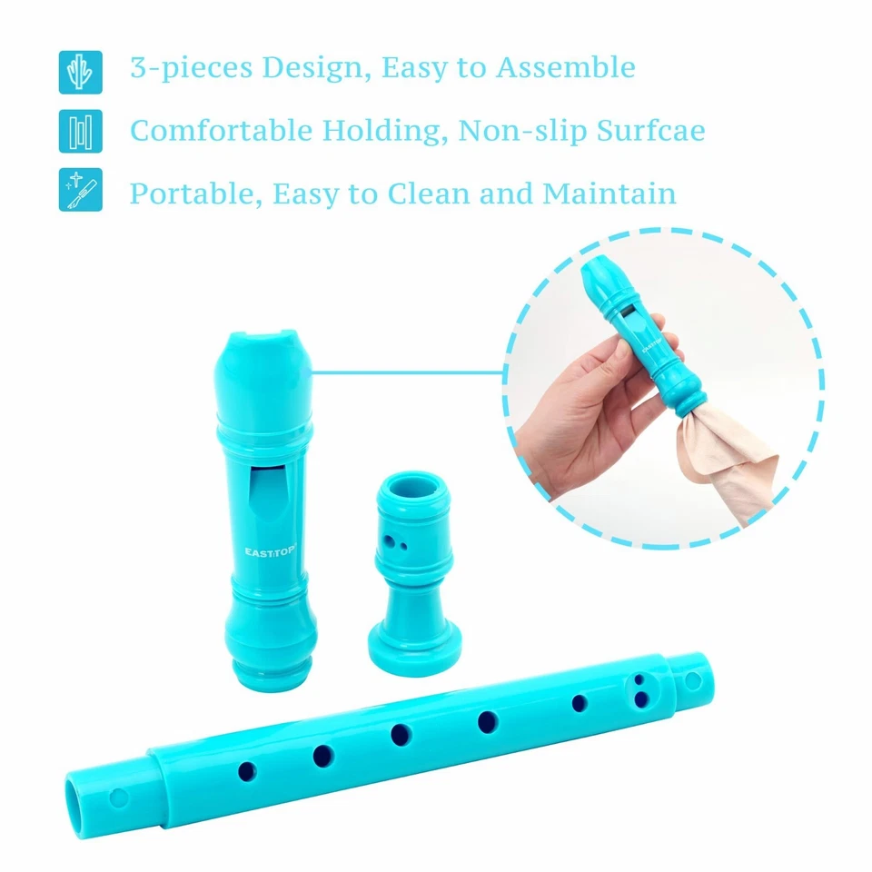 8Hole Plastic Soprano Recorder for Kid Beginner German Fingering Flute Recorder - Image 3 of 4
