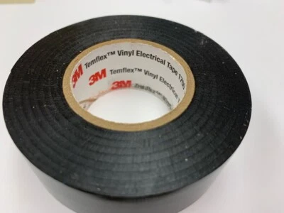 10 Rolls 3M Temflex 1700 Vinyl Black Electrical Tape 1″ x 66′ FT - 10 pieces