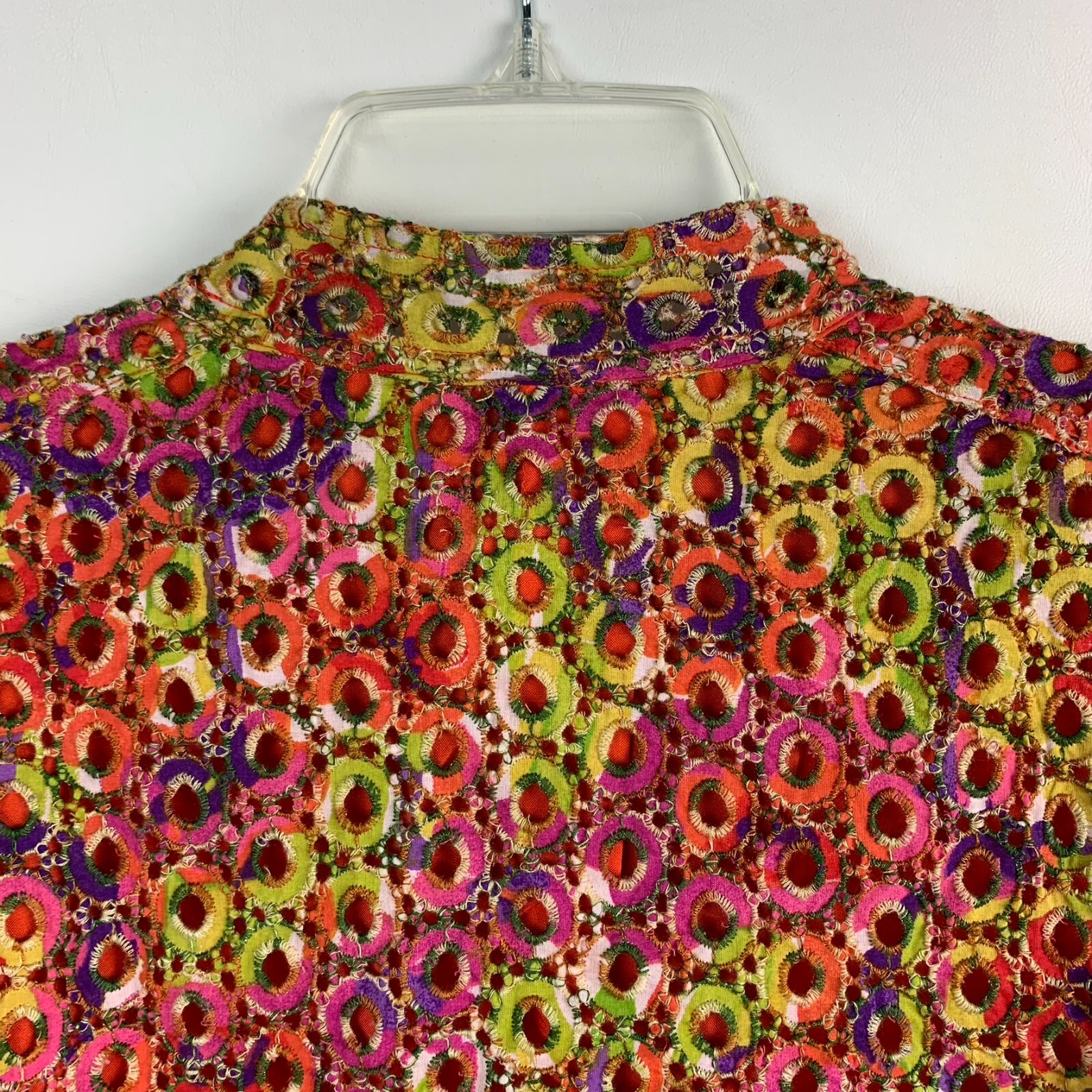 Chico's Jacket Orange Multi Collared Buttons Long… - image 5