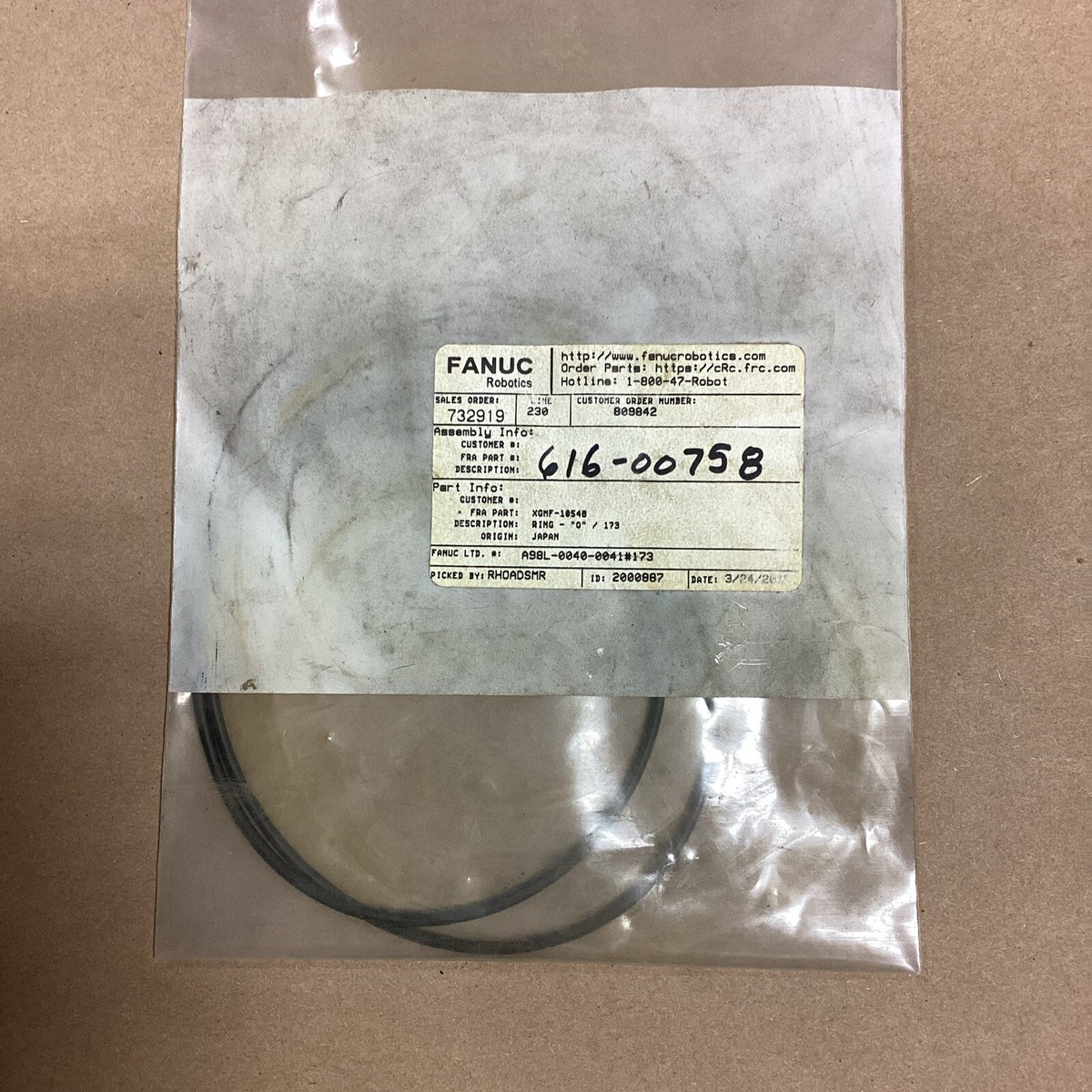 Fanuc A98L-0040-0041#173 O-Ring XGMF-10548 O/173 G1 | eBay