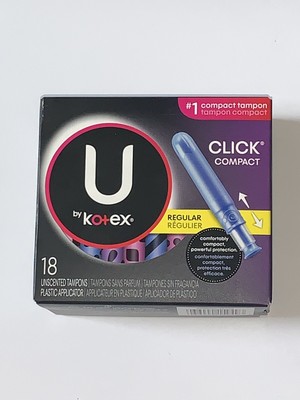 U By Kotex Click Compact Tampons Regular Absorbency 18 Unscented Tampons Ebay