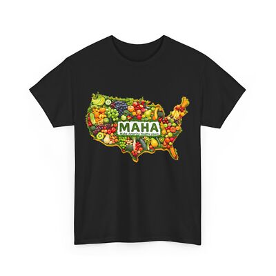 MAHA Make America Healthy Again - US MAP DESIGN is on BACK T-Shirt