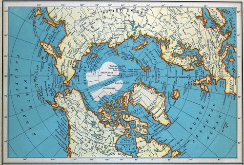 1937 McNally Map Arctic Ocean North Pole & Antarctica South Alaska Canada Norway - Picture 2 of 6
