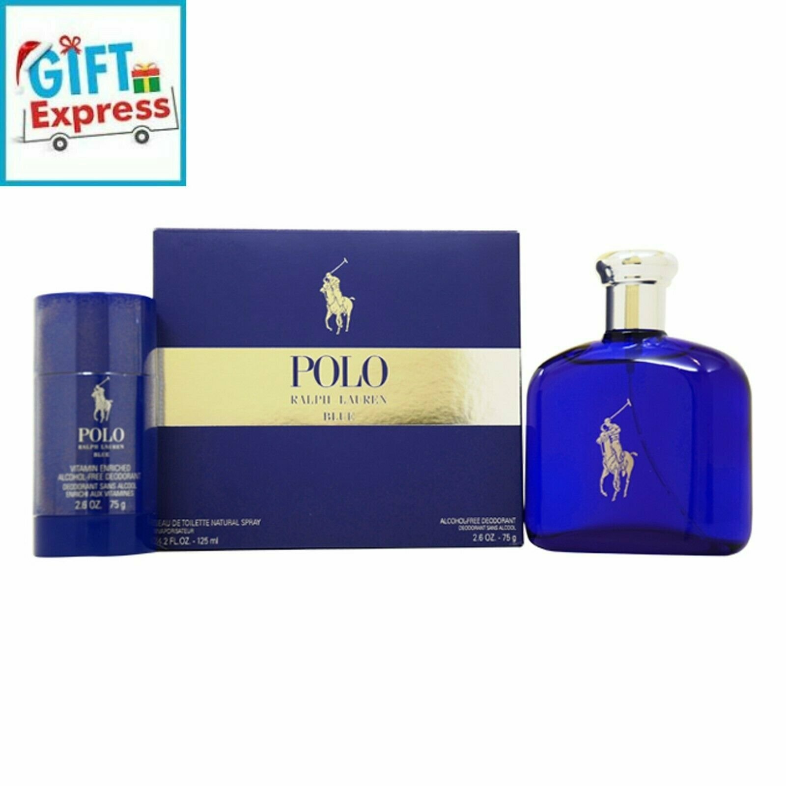 Ralph Lauren Polo Blue Cologne Gift Set for Men 2 Pieces (4.2 oz & 0.5 oz) EDT