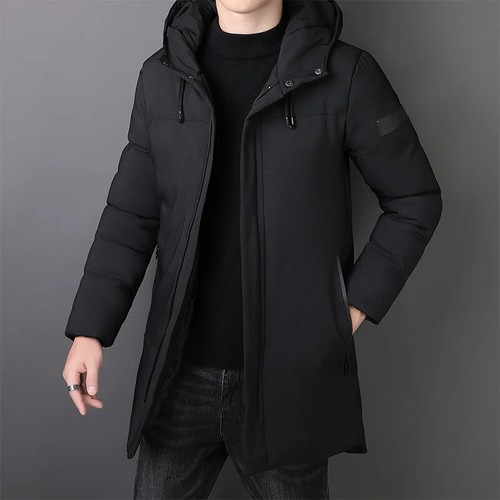 Casual Fashion Long Thicken Outwear Jacket Men Winter Windbreaker Coats New