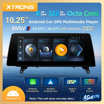 10.25'' Android 14 8Core 8+128G HD Car GPS Stereo Radio For BMW X5 E70 X6 E71 CCC