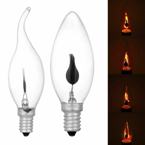 New E27/E14 3W Flicker Flame Candle Light Bulb HALLOWEEN CANDLE Filament Lamp UK