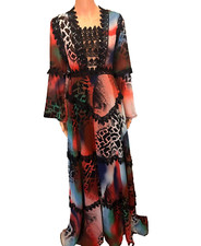 Rich Anty vibe multicolor laced chiffon Kaftan for Ladies and women African gown