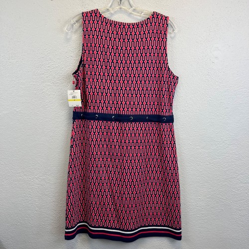 NWT Rafaella Women's Pink Print Drawstring Waist Sleeveless Dress Size Medium P - Picture 4 of 8