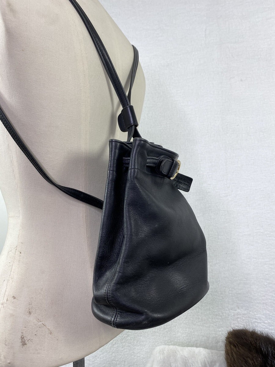 Coach Vintage Rare buckled black leather convertible