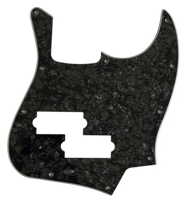 New 4 Ply Guitar Pickguard For Top Jazz Bass With PB Pickup Hole,Black Pearl