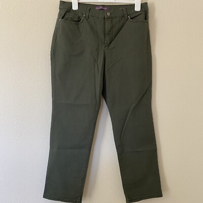 Gloria Vanderbilt Amanda Jean 16 Short Green Jeans Stretch