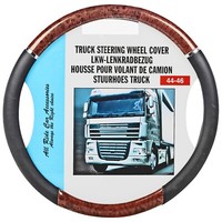 Luxury Steering Wheel Cover Mahogany Wood Effect 44cm Van Truck Lorry Protector