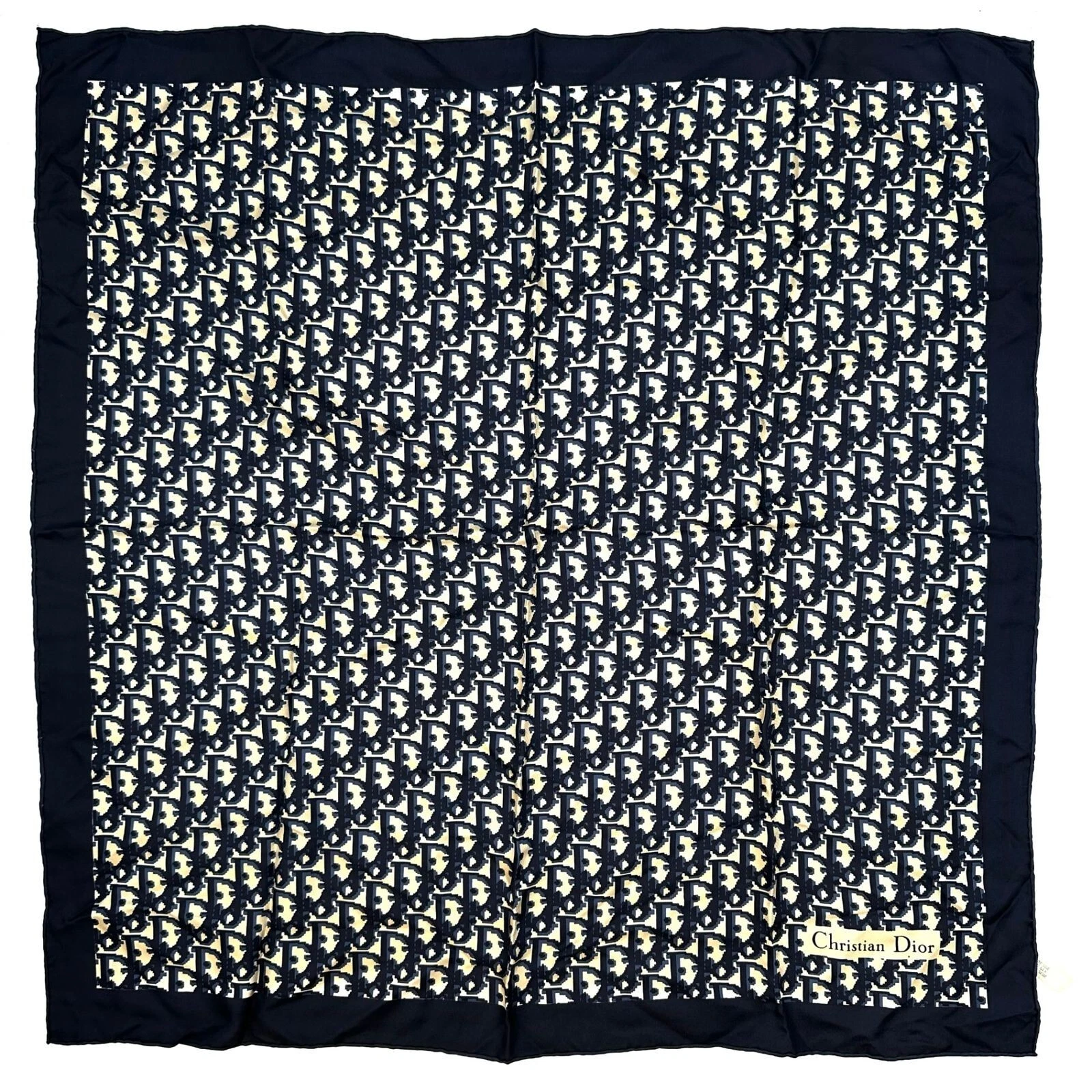 Foulard CHRISTIAN DIOR soie 100% étole logo monogramme 25 pouces × 25 pouces du Japon Occasion