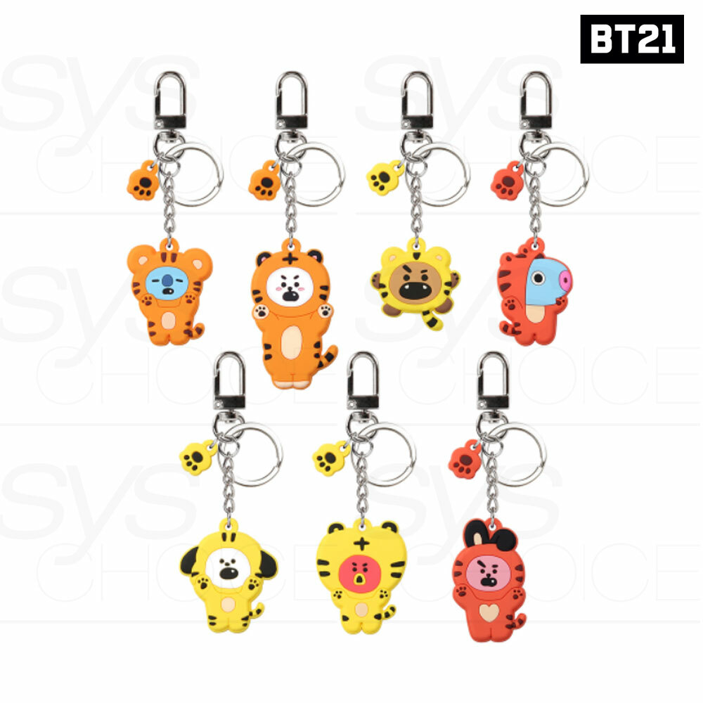 BTS BT21 Official Authentic Goods Tiger Keyring + Tracking Number