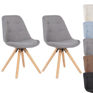 2er Set Esszimmerstuhle Kuchenstuhl Design Stuhl Leinen Holz Bh54gr 2 Grau Ebay